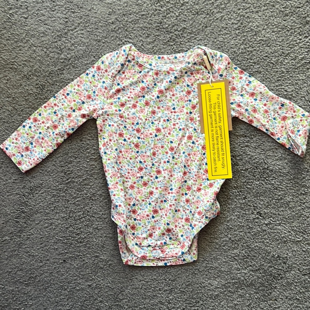 NWT - Angel Dear LS Onesie/Bodysuit Dainty Floral